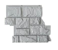Пластиковая фасадная панель CANADARIDGE фактура Тесаный камень 525 x 645 мм светло-серая